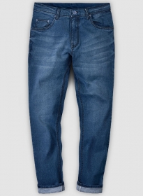 Marina Blue Stretch Stone Wash Whisker Jeans - Look #569