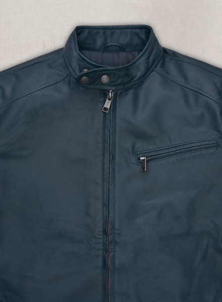 Soft Winsor Blue Michael Fassbender Leather Jacket