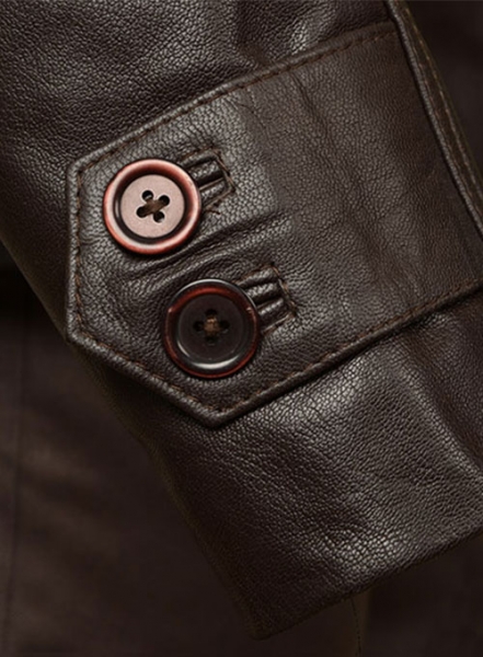 Thick Goat Dk Brown Leather Jacket # 609