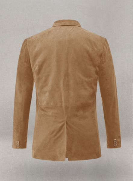 Saddle Brown Suede Leather Blazer