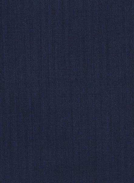 Herringbone Wool Royal Blue Pants