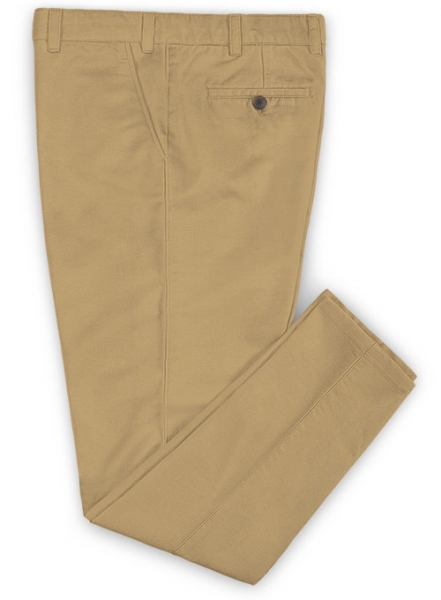 Khaki Twill Stretch Chino Pants