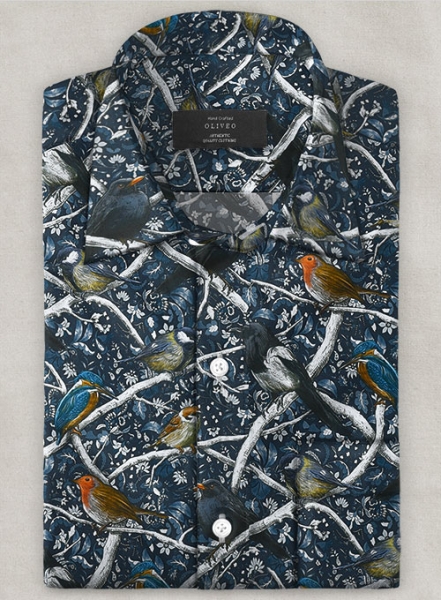Italian Sparrow Cotton Shirt - Half Sleeves