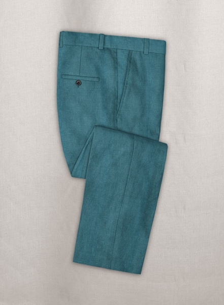 Italian Linen Peacock Blue Suit