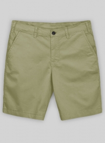 Army Green Stretch Summer Chino Shorts