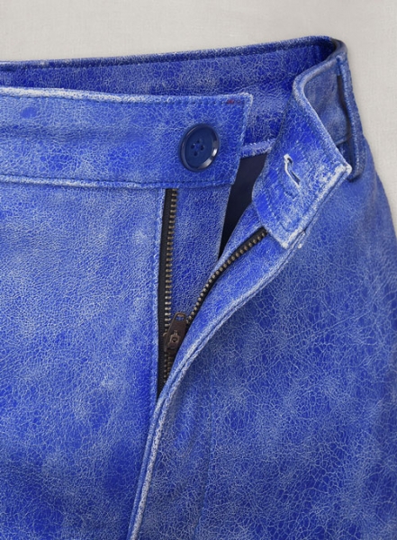 Artistic Blue Leather Suit