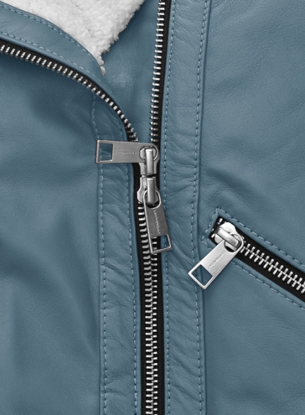 Bon Blue Rita Ora Leather Jacket #2