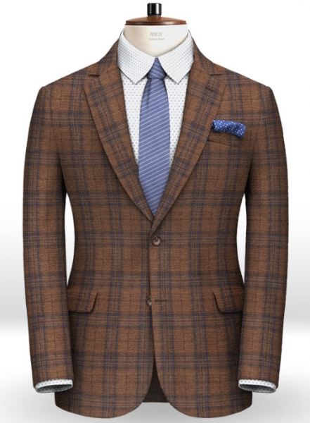 Napolean Tartan Brown Wool Suit