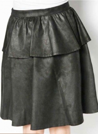 Peplum Flare Leather Skirt - # 415 Peplum Flare Leather Skirt - # 415