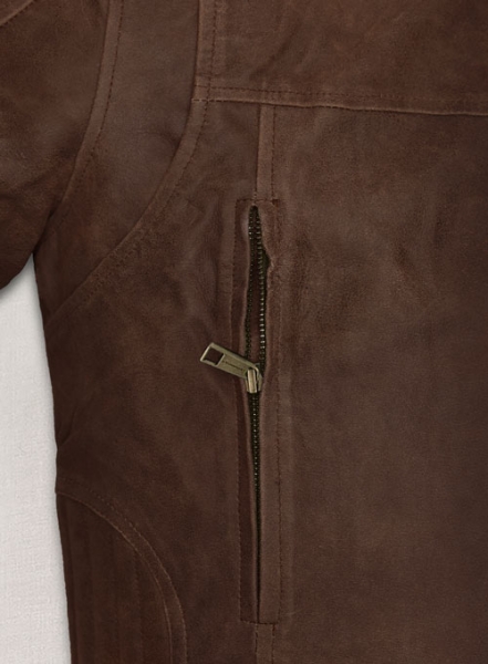 Vintage Brown Grain Robert Pattinson Leather Jacket #2