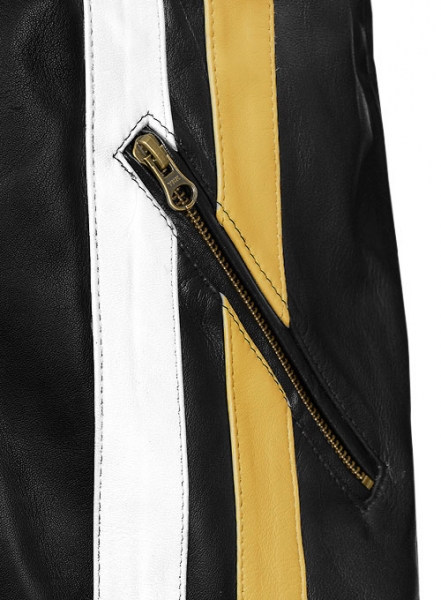 Thick Black Leather Jacket # 97