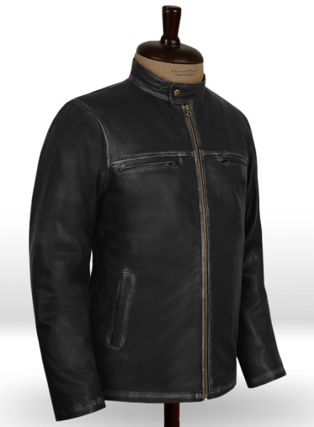 Rubbed Black Aaron Taylor Johnson Godzilla 2014 Leather Jacket