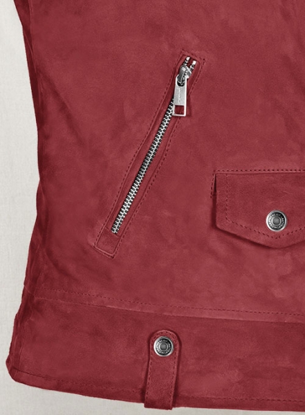 Soft French Red Suede Meghan Markle Leather Jacket