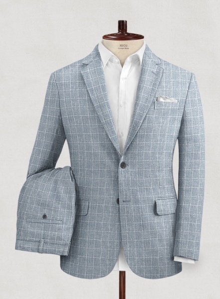 Italian Linen Lusso Cadet Blue Suit