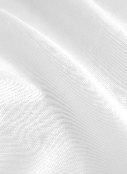 Italian Cotton Dobby Edvigo White Shirt - Half Sleeves