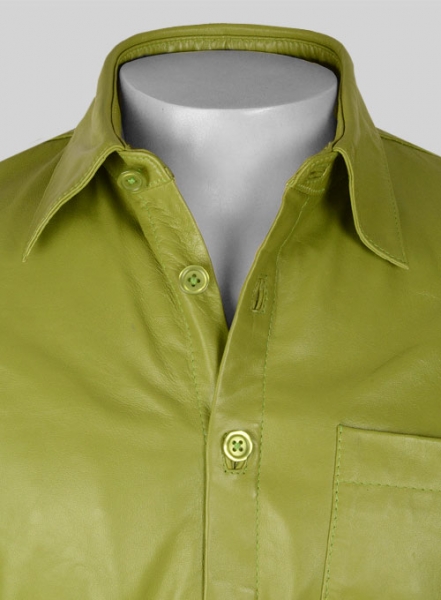 Bright Green Classic Leather Shirt