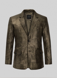 Croc Antique Gold Western Leather Blazer Croc Antique Gold Western Leather Blazer