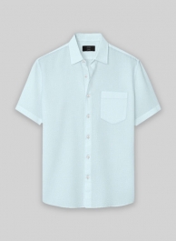 Light Blue Stretch Poplene Shirt - Half Sleeves
