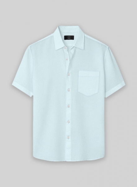Light Blue Stretch Poplene Shirt - Half Sleeves