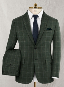 Reda Amazon Green Checks Wool Suit