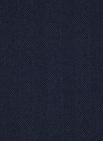 Italian Wide Herringbone Blue Tweed Jacket