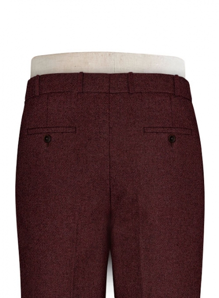 Wine Heavy Tweed Pants