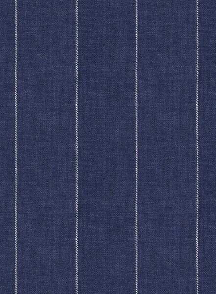 Italian Linen Big Stripe Indigo Blue Jacket