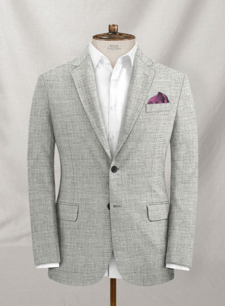 Italian Linen White Black Summer Suit