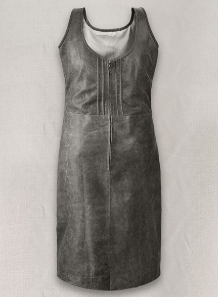 Vintage Dirty Gray Neve Campbell Leather Dress