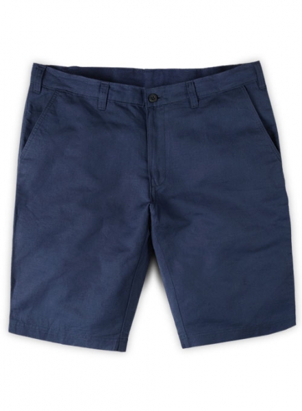 Safari Royal Blue Cotton Linen Shorts