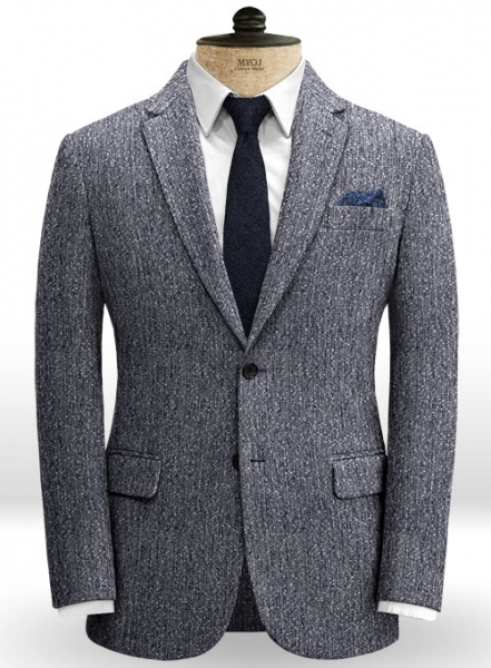 Light Weight Slubby Blue Tweed Jacket