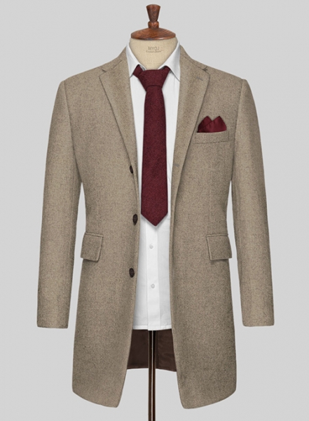 Light Weight Light Brown Tweed Overcoat