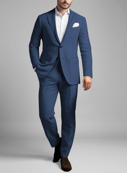 Azure Blue Linen Suit