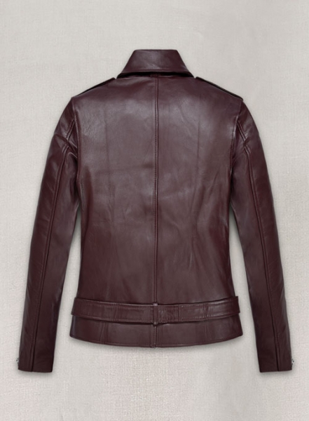 Burgundy Emilia Clarke Last Christmas Leather Jacket