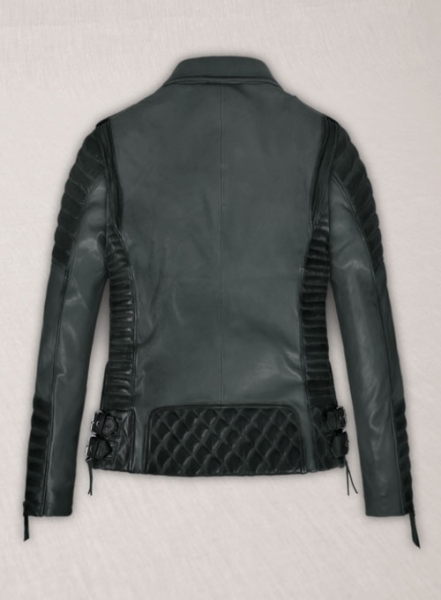 Charlotte Burnt Charcoal Leather Jacket