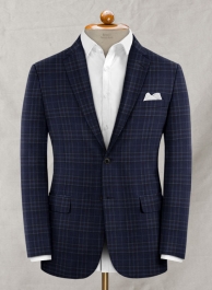 Reda Port Blue Checks Wool Jacket Reda Port Blue Checks Wool Jacket