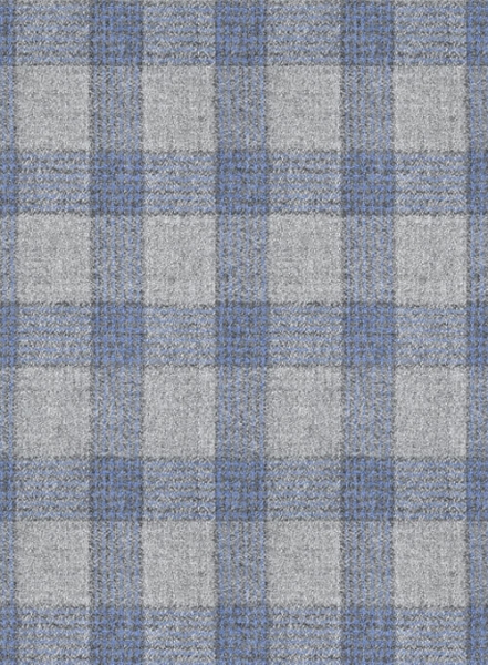 Italian Wool Cashmere Gray Blue Checks Jacket