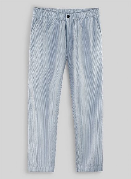 Easy Pants Blue Seersucker
