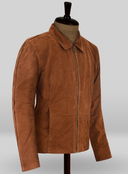 Soft Tan Brown Suede Daniel Craig Spectre Leather Jacket