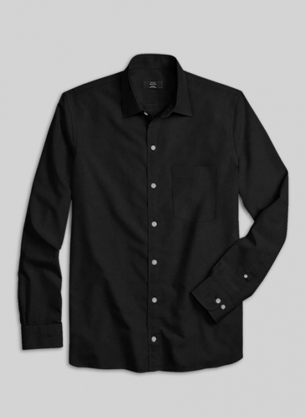 Giza Black Cotton Shirt - Full Sleeves