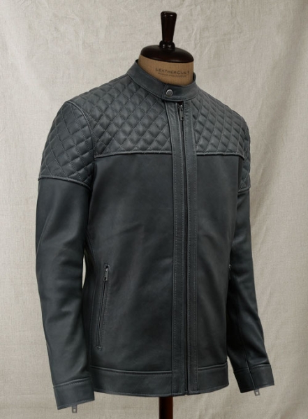 Quilted Panel Leather Jacket