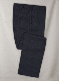 Reda Midnight Blue Stripes Wool Pants