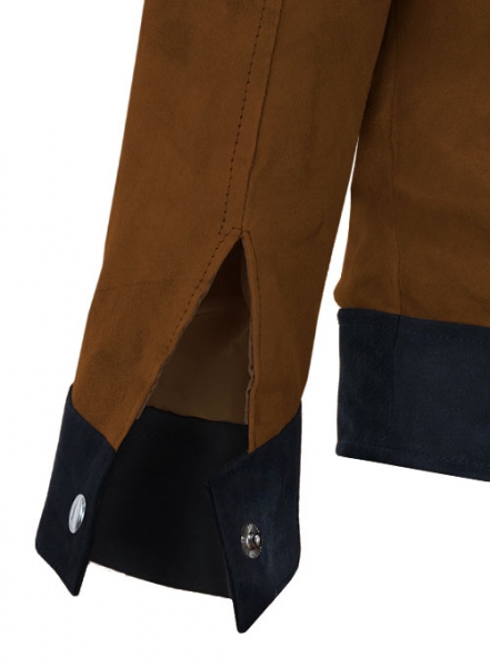 Soft Caramel Brown Suede Cristiano Ronaldo Leather Jacket #1