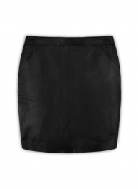 Black Stretch Basic Leather Skirt - # 153 - M Regular