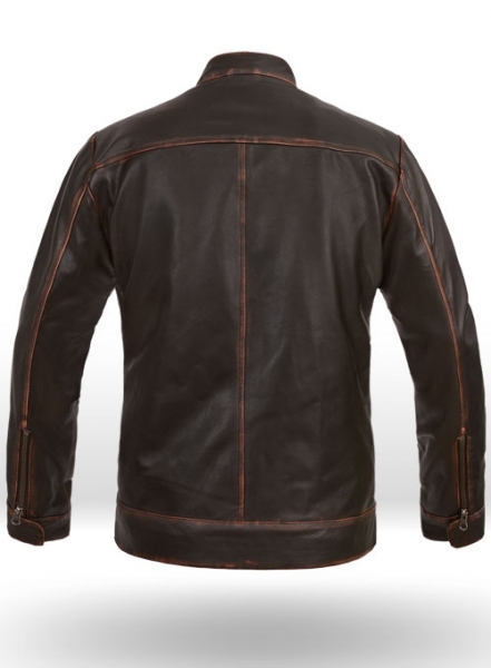 Reggie Rubbed Dark Brown Leather Jacket