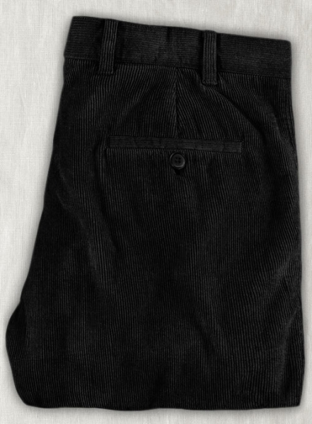 Black Stretch Corduroy Trousers