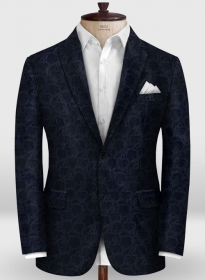 Graffiti Blue Flower Wool Jacket
