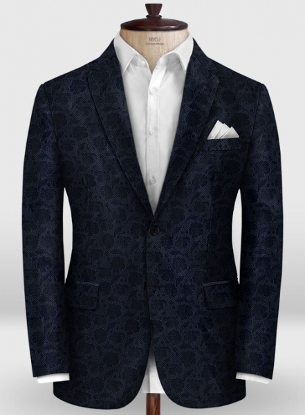 Graffiti Blue Flower Wool Jacket