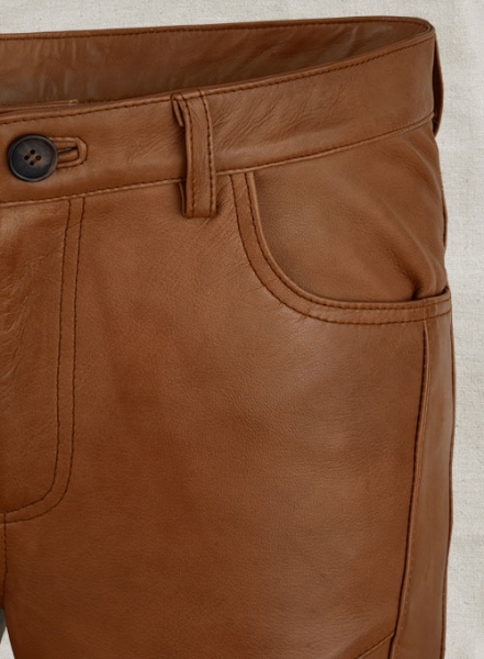 Log Cabin Brown Wax Noach Leather Pants