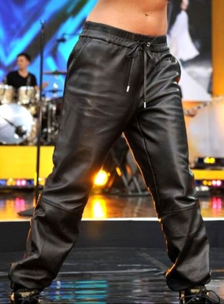 Selena Gomez Leather Joggers